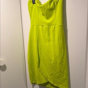 Vibrant Lime Green Strapless Dress